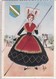 Champagne ;Jeune Femme En Costume Champenois (ajout Tissu) Blason . Vendangeur Arriére Plan - Champagne - Ardenne