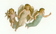 CHROMOS DECOUPIS   GROUPE DE 3 ANGES     COLOMBE - Angels