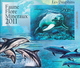 Comores MNH Dolphins Set Of 5 Imperforated Deluxe SSs - Dolphins