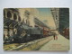 CPA Tarjeta Spain V1910 CP BARCELONE Barcelona Cataluna GARE TRAIN Intérior Del Apeadero Del Paseo De Gracia Espagne TBE - Gares - Avec Trains