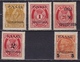 CRETE 1909 Overprinted Stamps With ELLAS + Provisional 5 Values From The Set Vl. 63 / 66 - 68 MH - Crète