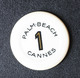 Jeton Casino "1 (Franc) Palm Beach Cannes - French Riviera Casino Chips Token - Casino