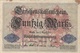 50 MARK Darlehenskassenschein 1914, Umlaufschein, Gebrauchsspuren, Gefaltet - 50 Mark