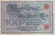 100 MARK Reichsbanknote 1908, Rote Siegel, Gute Erhaltung, Gefaltet - 100 Mark