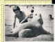 REAL PHOTO - Boy Making Sand Sculpture On Beach, Garçon Faire Une Sculpture De Sable Sur La Plage Old Original Snapshot - Altri & Non Classificati