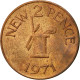 Monnaie, Guernsey, Elizabeth II, 2 New Pence, 1971, Heaton, TTB, Bronze, KM:22 - Guernesey