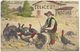 Felices Pascuas - Turkey Famer - Granjero De Pavos - Postmark 1916 - Pascua