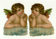 2   CHROMOS DECOUPIS   COUPLE D'ANGES   H :14 Cm - Anges