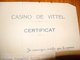 Casino De Vittel Certificat Caissière 1933 - Collections