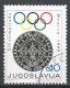 Yugoslavia 1968. Scott #RA34 (U) Aztec Calendar Stone And Olympic Rings * - Liefdadigheid