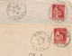 Cachet Tireté BREZINS Isère Sur 2 Enveloppes Pour MACON. Mécaniques à L'Arrivée. 1933 - 1921-1960: Période Moderne