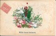 5 CARTES FANTAISIES ANNEES 1900 - DECOUPIS ET  EN RELIEF - - Fleurs