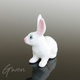 Miniature Ancienne Lapin 4 Cm Biscuit Porcelaine Creuse Animal Figurine Japon - Animals