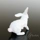 Miniature Ancienne Lapin 4 Cm Biscuit Porcelaine Creuse Animal Figurine Japon - Animales