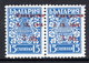 MACEDONIA 1944 3 L. On 15 St. Both Types In Pair Unused Without Gum..  Michel 2 I-II - Occupation 1938-45