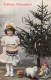 CPA JEUNE FILLE NOEL SAPIN POUPEE JEU JOUET CHILD GIRL CHRISTMAS PINE DOLL TOYS TRENKLER - Portraits