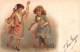 CPA LITHO ENFANTS TAMBOURIN CHILDREN PLAYING MUSIC - Groupes D'enfants & Familles