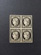 FRANCE Collection Cérès #40 Timbre N°3 Noir Intense Bloc De 4 Sans Gomme Jf Brun - 1849-1850 Ceres