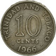 Monnaie, TRINIDAD & TOBAGO, 10 Cents, 1966, Franklin Mint, TTB, Copper-nickel - Trinidad & Tobago