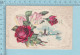 Roses Et Hameau -Embossee, Embossed   - CPA Postcard Carte Postale - Fleurs