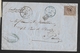 19 Sur Lettre Obl. LP ? CàD Nord 1 (AN) Le 1 Dec 1867 + Petit Cachet PD Encadré (lot 849) - 1865-1866 Profil Gauche