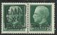 ZANTE 1943 COPPIA ISOLE JONIE + AMMINISTRAZIONE CIVILE GRECA BLACK OVERPRINTED SOPRASTAMPA NERA CENT. 25 MNH CERTIFICATA - Duitse Bez.: Zante