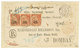 16 1889 25 S/ 40c(n°3) Bande De 3 Obl. TAMATAVE Sur DEVANT De Lettre Pour BOMBAY(INDIA). Tirage 1200. TB. - Autres & Non Classés