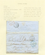 163 1849/52 3 Lettres De PARIS Pour JERSEY (cds JERSEY Rouge Ou Bleu) + Cachet LIGNE DE CALAIS N°1. TTB. - Guernesey
