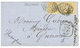172 "BOITE MOBILE De CHERBOURG" : 1872 FRANCE Paire 15c CERES (1 Ex. Pd) Obl. Killer Anglais 723 + SOUTHAMPTON/FRANCE/M. - Guernesey
