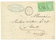 237 1872 Paire 5c Vert S/ Bleu(n°35) Obl. GC 766 + T.16 CASTETS-DES-LANDES Sur Lettre. Rare. TTB. - Altri & Non Classificati