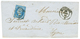 278 "MOUTIERS" : 1860 FRANCE 20c(n°14) TTB Margé Obl. Cachet Sarde MOUTIERS Sur Lettre. Superbe. - Vide