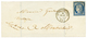 368 POSTE FERROVIAIRE - PRECURSEUR : 1850 25c CERES(n°4) Obl. Grille + Cachet Ambulant LIGNE DE TOURS (1) Sur Lettre Pou - 1853-1860 Napoléon III