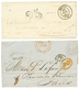 369 POSTE FERROVIAIRE : 2 Lettres (1851/54) Avec Cachets Rares RETARD DU COURRIER PARIS Et RETARD DU CONVOI PARIS. TTB. - 1853-1860 Napoleon III