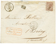 370 POSTE FERROVIAIRE - Cachet D' ESSAI : 1866 Cachet D' Essai PARIS A STRASBOURG Au Verso D'une Enveloppe(pd) De BELGIQ - 1853-1860 Napoléon III