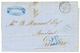 371 POSTE FERROVIAIREpour GIBRALTAR : 1858 Cachet Ambulant NANTES A PARIS B + Taxe Espagnole 2R Bleu Sur Lettre Pour GIB - 1853-1860 Napoleon III