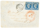 383 "VALENTINE" : 1861 20c(n°14)x2 Obl. PC 385 Sur Env. "VALENTINE" De BETHUNE Pour L' ALLEMAGNE. TB. - 1853-1860 Napoleon III