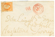 398 1868 40c(n°23) Obl. Etoile + Cachet Rouge AFFRANCHISSEMENTS (5) PARIS Sur Env. Pour L'ANGLETERRE. RARE. Superbe. - 1863-1870 Napoléon III Lauré