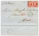 402 "Destination HAITI Via ST THOMAS" : 1866 80c(x2) Pd Sur Lettre Du HAVRE Pour HAITI. Verso, ST THOMAS. TTB. - 1863-1870 Napoleon III With Laurels