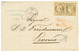 589 1875 Paire 30c CERES Obl. GC 5095 + SALONIQUE TURQ. D'EUROPE Sur Lettre Pour LIVORNO (ITALIE). TTB. - Autres & Non Classés