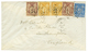 592 SHANGHAI : 1882 SAGE 2c(x2) + 3c Jaune(x2) + 15c Obl. GC 5104 + SHANGHAI CHINE Sur Enveloppe Pour L' ANGLETERRE. Com - Autres & Non Classés