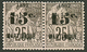 668 MARTINIQUE - ERREUR De CHIFFRE : 15c S/ 25c Erreur De Chiffre 1882 Tenant à Normal (1892). Neuf Sans Gomme. Cote 840 - Autres & Non Classés