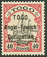 687 TOGO ANGLO-FRENCH OCCUPATION 40pf(n°38) Neuf * Trace De Charnière Trés Légère. Cote 750€. Certificat HOLCOMBE (1994) - Sonstige & Ohne Zuordnung