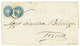 956 "METELINO" : 1866 10 Soldi(x2) Canc. METELINO On Entire Letter To TRIESTE. Signed FERCHENBAUER. Vf. - Levant Autrichien