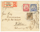 1103 1901 3pf (v1II) + YACHT 10pf+ 20pf Canc. TSINGTAU On REGISTERED Envelope To KÖLN. Ex. MITSUHARA. Vvf. - Kiaochow