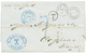 1370 CUBA : 1877 Duplex Cds NEW YORK + HAVANA TRANSIT + ETATS-UNIS CHERBOURG In Blue + "7" Tax Marking On Entire Letter  - Other & Unclassified