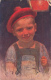 72432- KARL FEIERTAG- BOY WITH RED BERET, SIGNED ILLUSTRATION - Feiertag, Karl