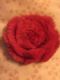 Spilla Di Vera Pelliccia Colorata Rossa A Forma Di Rosa Vintage Broche - Bracciali