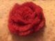 Spilla Di Vera Pelliccia Colorata Rossa A Forma Di Rosa Vintage Broche - Bracciali
