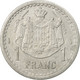 Monnaie, Monaco, Louis II, Franc, 1943, Poissy, TTB, Aluminium, Gadoury:131 - 1922-1949 Louis II