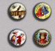 Christmas BADGE BUTTON PIN SET 1 (1inch/25mm Diameter) 35 DIFF - Natale